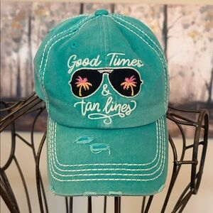 NEW KBETHOS Vintage Turqoise Good Times Tan Lines Distressed Adjustable Cap